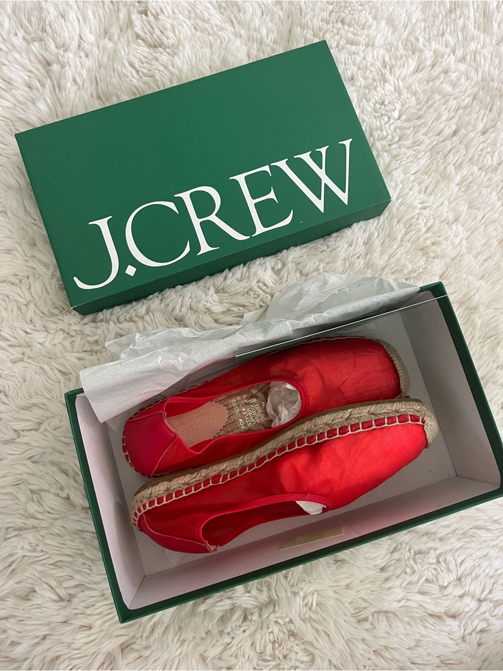 J. Crew Red Canvas Espadrille Slip-Ons